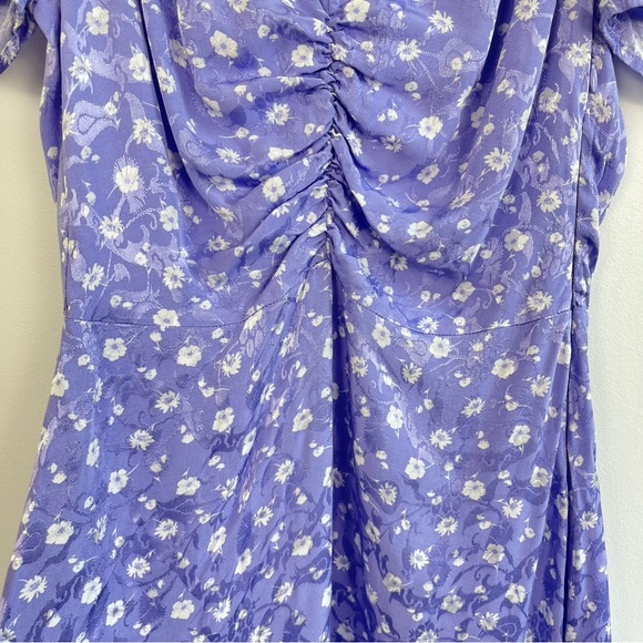 ❌SOLD❌ Free People Lavender Bond Street  Floral Satin Mini Dress short sleeve - Picture 8 of 16